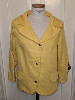 Vintage 50s 60s Yellow cotton Blazer